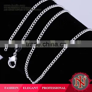 Hot Lastest 2mm*16inches Cable Chain Silver Necklace LKNSPCC015 thumbnail-1