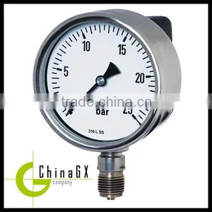 Stainless Oil Filled Pressure Gauge Manometer Bar thumbnail-1
