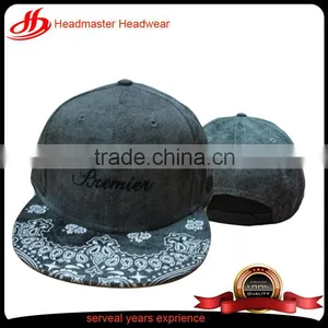 Custom 2016 Hot Sell Brim Printed Hats 6 Panel Flat Embroidery Gary Snapback Caps thumbnail-1
