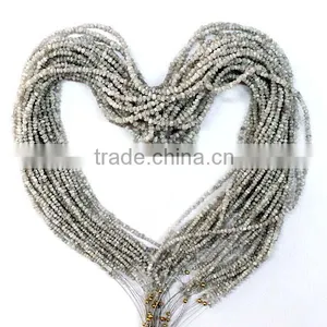 White Diamond Beads for Sale,2-3mm Rondelle Faceted Gemstone Strand,natural Diamond Beads Wholesale thumbnail-4
