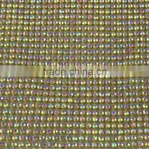 120x45cm Hot Fix Crystal Rhinestone Strass Aluminum Setting Mesh Sheets Trimming thumbnail-4