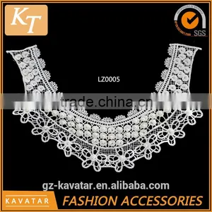 White Color 100% Cotton Material Ladies Lace Neck Collar thumbnail-1