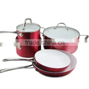 New Arrival Triply Aluminum Non-stick Pressed Cookware Set Fry Pan Saucepan Milk Stock Cooking Pasta Noodle Pot Set thumbnail-5