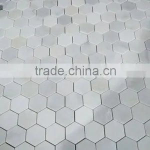 Popular Eastern White Marble Hexagon Mosaic Tiles on Sales thumbnail-3