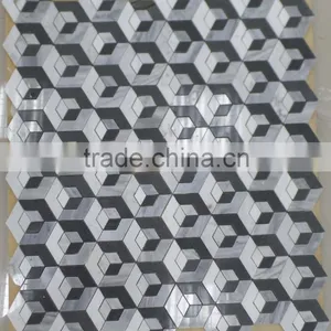 3D Marble Mosaic Tiles (Grey Basalt+Pure WHite Marble) thumbnail-4