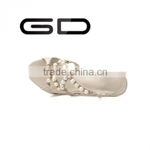GDSHOE Korean Girls Nude Wedge Beach Beaded Sandals Shoes thumbnail-6
