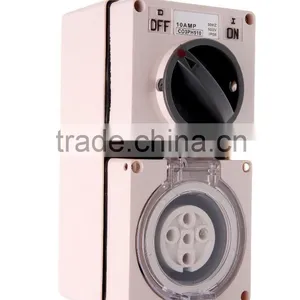 Three Phase 5 Round Pin Combo Switch & Socket 50A thumbnail-1