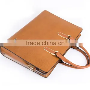 Mens Top Layer Real Cow Leather Shoulder Briefcase 14 Inch Laptop Bag Tote Bag thumbnail-4