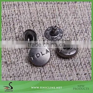 Sinicline Fashionable Casual Custom Enamel Color Plating Black Snap Fasteners Metal Buttons for Cloth thumbnail-1
