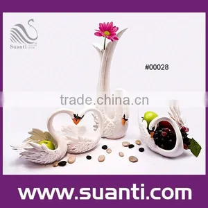 White Swan Shape Resin Vase thumbnail-1