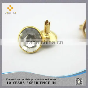 Gold Clear Crystal Rivet For Garment ,Splitted End Rivet thumbnail-4