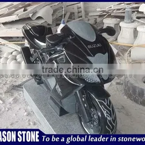 Black Granite Motorcycle Sculptures thumbnail-1