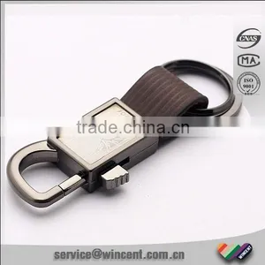 Sliding Hook Metal Handmade Leather Keyring thumbnail-1
