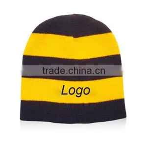 Acrylic Knit Striped Beanie thumbnail-4