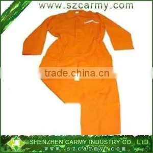 Men's Cotton Poly Mix Long Sleeves Safety Orange Fire Retardant Coverall thumbnail-1