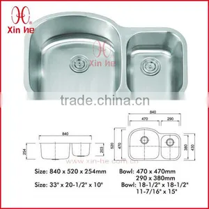 SUS304 Stainless Steel Sink for Kitchen thumbnail-1