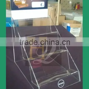 Custom 3 Tier Acrylic Makeup Display Stand/3 Step Cosmetic Display Rack Quality Choice thumbnail-2