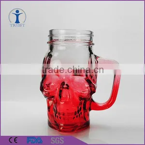Machine Made Skull Mason Jar With Lid and Straw Quality Choice thumbnail-3