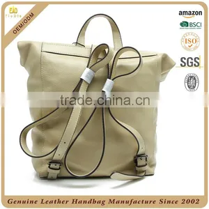 Guangzhou OEM Factory Pure Leather Travel Bag Lady Ksnapsack Backpack Real Leather Ladies Small Backpack With Certificates thumbnail-5