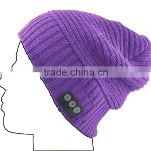 Gray Soft Beanie Wireless Bluetooth Hat Smart Cap Headset Headphone Speaker Mic thumbnail-3