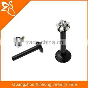 Unique Surgical Steel Lip Stud Labret With Star Internally Threaded Lip Rings thumbnail-4