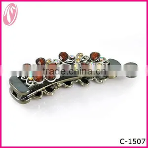 Long Plastic Snap Hair Barrette Banana Clip thumbnail-1