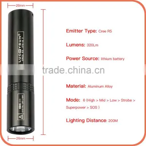 Exclusive Design Portable Torch Lights CREE5 493LM Waterproof LED Flashlight With 6 Modes thumbnail-2
