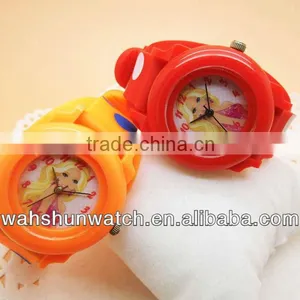 Pretty Girl Photograph Dial Red and Orange Plastic Hologram Wristwatch Made in China Watch Factory thumbnail-1