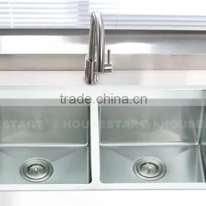 Kitchen Equipments for Restaurant Stainless Steel Undermount Double Handmade Kitchen Sink thumbnail-5