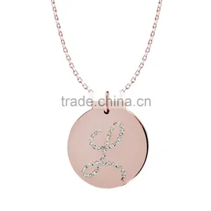 Silver/Brass in 14k White Gold or Rose Gold Collection in Italics Alphabet 'L' Customize Design Pendants thumbnail-2