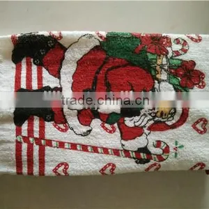 Kitchen Hotel Washcloths Santa Claus Snowman Ornament Party Gifts Christmas Towels Cotton Kitchen Towel Set thumbnail-4
