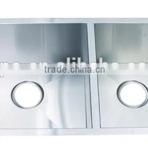 Undermount Stainless Steel Double Bowl Kitchen Sink 7643C thumbnail-1