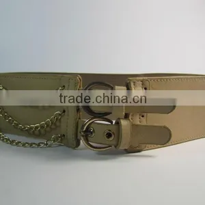 Tan Color Elastic Fashion Belt Woman Belt thumbnail-1