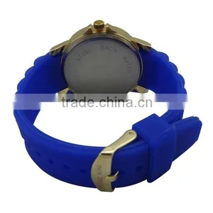 Diamond on the Case and Dial Silicone Strap Women Sport Wrist Watch on the .com thumbnail-2