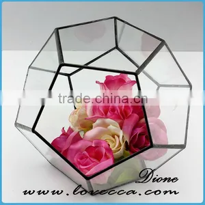 2015 Hot Design Wholesale Indoor Plant Glass Terrarium Clear Glass Geometrical Hanging Terrarium thumbnail-3