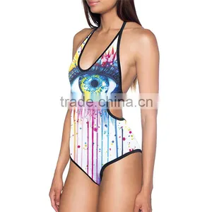 2016 Women Swimsuits 3D Print Hollow Beachwear Plus Size N2-298 thumbnail-1