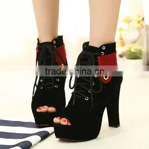 2016 Women Peep Toe Boots Ankle High Heeled Boot Sexy Women High Heel Boots PH2268 thumbnail-3
