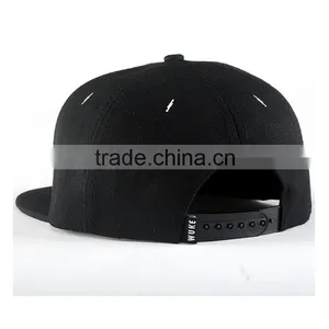Custom Design Your Own Logo 100% Acrylic Black Caps Snapback Hat thumbnail-3