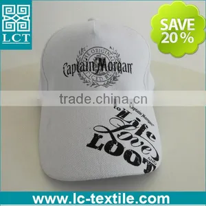 LCTN1840 Brushed Twill Designer Plain White 5 Panel Cap With Print on Brim thumbnail-1