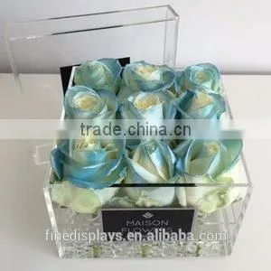 BABY BLUE SATIN ACRYLIC SMALL SQUARE BOX thumbnail-1