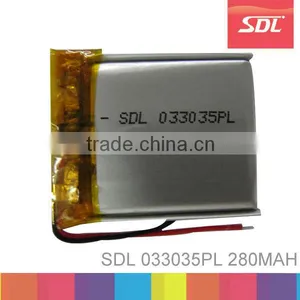 SDL Built-in li Polymer Battery 033035PL 3.7V 280mAh With PCB thumbnail-1