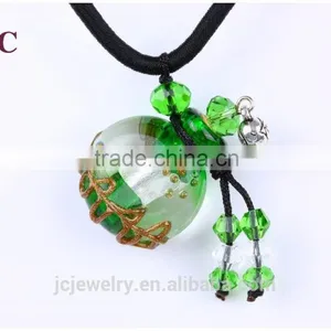 Glass Aromatherapy Essential Oil Diffusing Pendant Necklace Jewelry Wholesale thumbnail-2