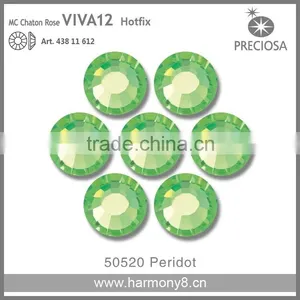 PRECIOSA Flat Back Hot Fix Rhinestones, Peridot MC Chaton Rose VIVA12 thumbnail-1