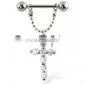 316L Cross Shaped Body Piercing Jewelry Nipple Ring thumbnail-1