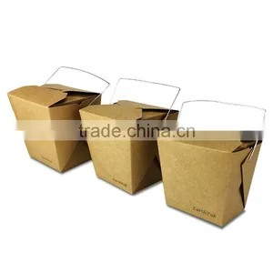 Disposable Craft Paper Curry Rice Box With Handle Fast Food Meal Boxes thumbnail-2