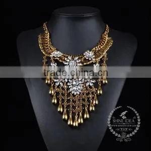 High Quality Vintage Rhinestone Chunky Statement Necklace Tin Alloy Fashion Women Pendant Necklace 6390109 thumbnail-1