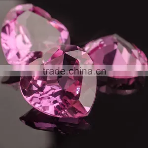 High Quality Brilliant Synthetic Ruby#3 Heart Shape 8.00mm Dark Pink Corundum thumbnail-1