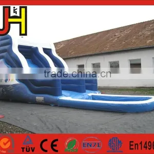 2016 18oz PVC Giant Inflatables Water Slides With Pool For Sale thumbnail-4