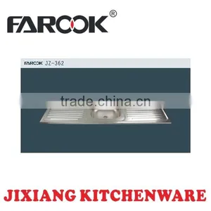 150*50cm Single Bowl With Double Drain Board Stainless Steel Kitchen Sink thumbnail-1