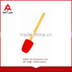 Long Handle Silicone Spatula With Wooden Handle thumbnail-1